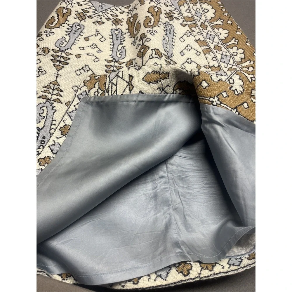 Tory Burch Runway Fall 2015 Wool Skirt Womens Size 8 Aztec Jacquard - Picture 5 of 7